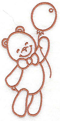 Embroidery Design: Bear with balloon large 2.45w X 4.96h