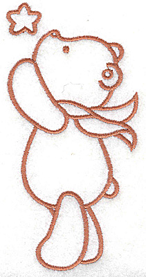 Embroidery Design: Bear reaching for star large 2.52w X 4.92h