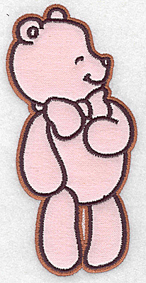 Embroidery Design: Bear wearing bow tie applique 2.89w X 6.10h