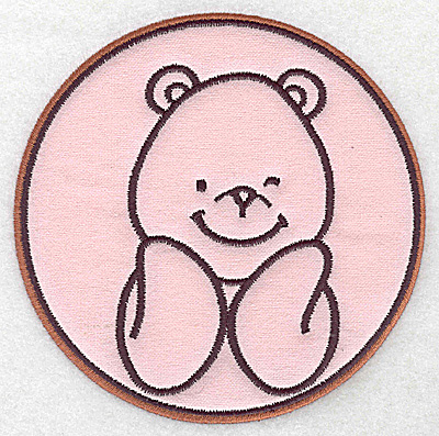 Embroidery Design: Bear in circle applique 5.40w X 5.40h