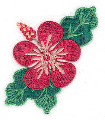 Embroidery Design: Hibiscus  3.39"h x 3.06"w