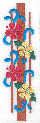 Embroidery Design: Flowers vertical large  6.89"h x 1.91"w