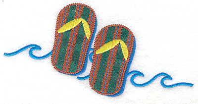 Embroidery Design: Flip Flops large  2.77"h x 5.66"w