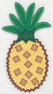 Embroidery Design: Pineapple large double applique  6.94"h x 3.80"w