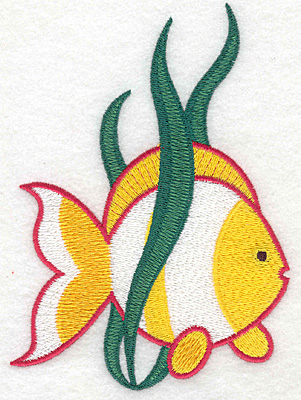 Embroidery Design: Tropical fish large  5.69"h x 4.02"w