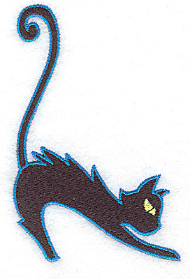 Embroidery Design: Black cat with arched back 2.53w X 3.87h