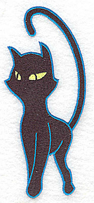 Embroidery Design: Proud black cat large 2.15w X 4.95h
