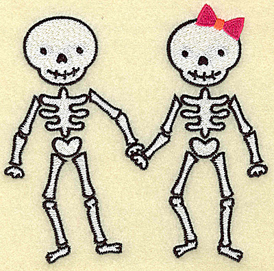 Embroidery Design: Skeleton couple large 4.99w X 4.93h
