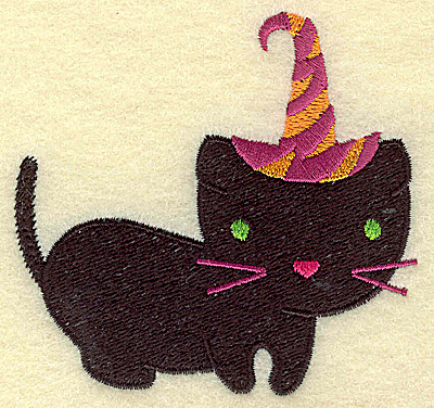 Embroidery Design: Black cat small 3.42w X 3.28h