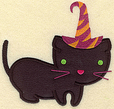 Embroidery Design: Black cat large applique 5.19w X 4.98h