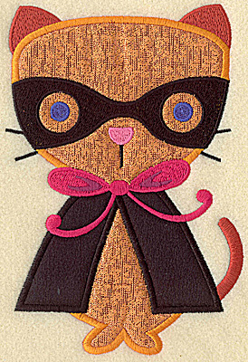 Embroidery Design: Cat in costune large double applique 6.87w X 4.67h