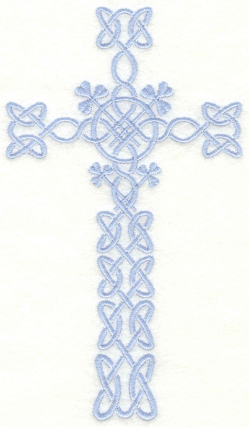 Embroidery Design: Celtic cross with shamrocks4.00w X 7.00h