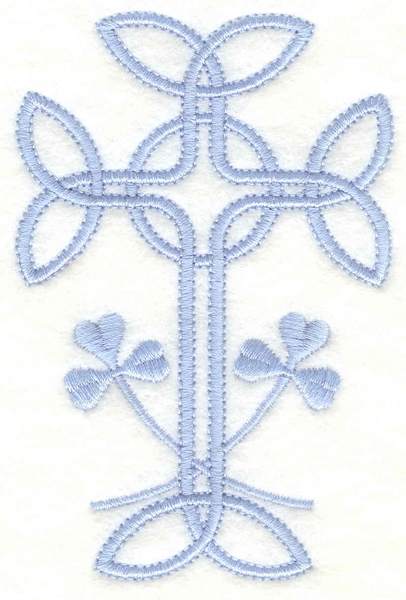 Embroidery Design: Cross with shamrocks2.58w X 3.90h