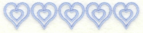 Embroidery Design: Hearts border horizontal4.99w X 1.02h