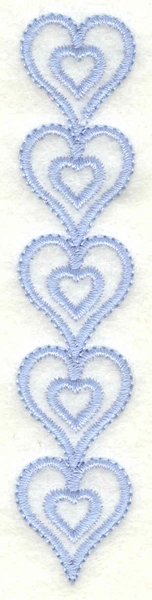 Embroidery Design: Hearts border vertical0.78w X 3.90h