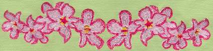 Embroidery Design: Heavenly Hibiscus Row8.05" x 1.83"