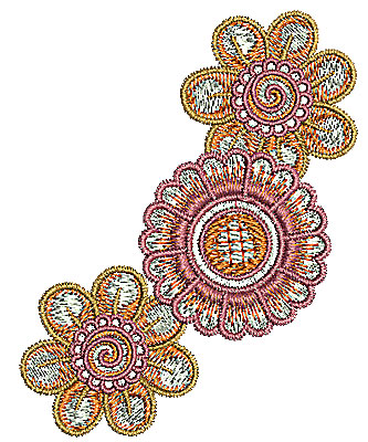 Embroidery Design: Henna design flower 2 2.48w X 3.14h