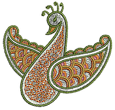 Embroidery Design: Henna bird 4 2.59w X 2.51h