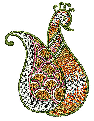 Embroidery Design: Henna bird 6 2.15w X 2.90h