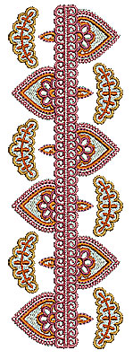 Embroidery Design: Henna border design 1 2.30w X 6.89h
