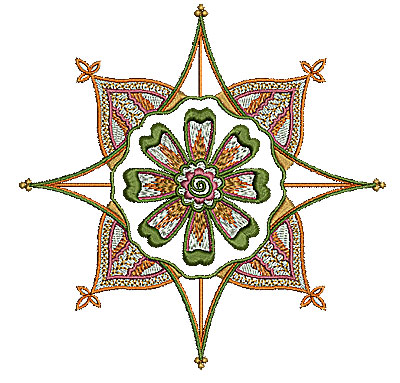 Embroidery Design: Henna flower 3 5.46w X 5.43h