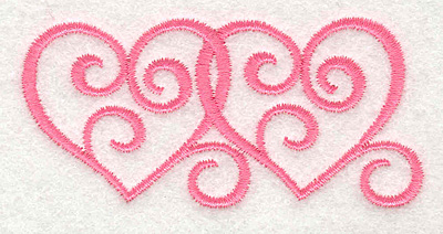 Embroidery Design: Swirly Hearts 13.04w X 1.46h