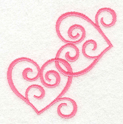 Embroidery Design: Swirly Heart Corner2.59w X 2.74h