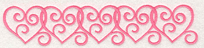 Embroidery Design: Swirly Heart Border7.00w X 1.46h