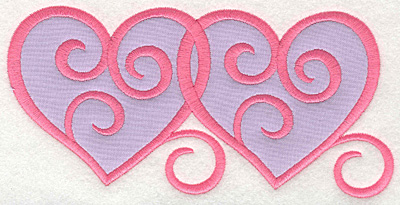 Embroidery Design: Swirly Hearts 2 applique7.00w X 3.36h