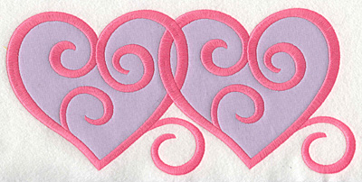 Embroidery Design: Swirly Hearts 3 applique10.00w X 4.8h