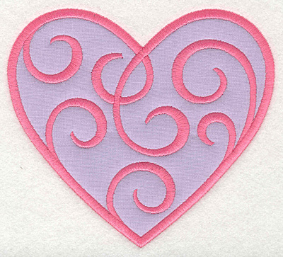 Embroidery Design: Swirly Heart 1 applique5.5w X 5.00h