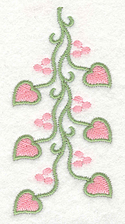 Embroidery Design: Heart Vine with Berries Short1.85w X 3.88h