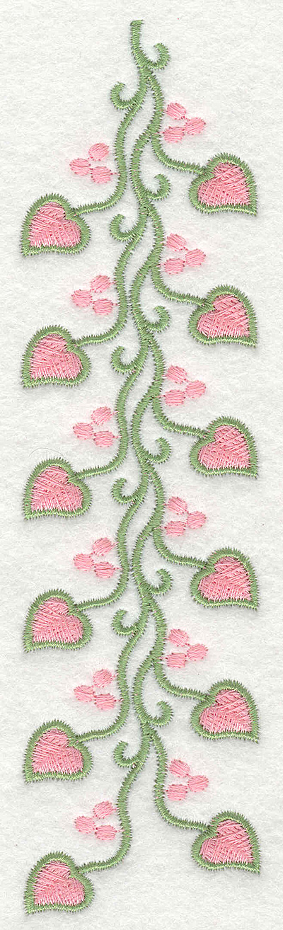 Embroidery Design: Heart Vine with Berries Long1.85w X 7.03h