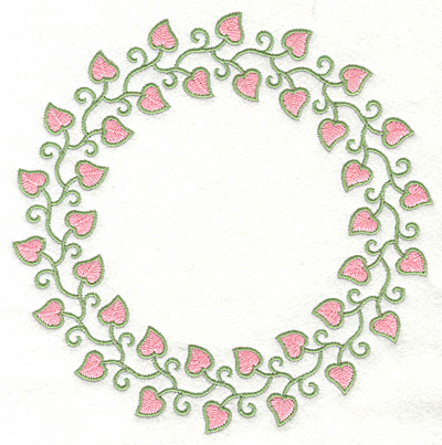 Embroidery Design: Fancy Heart Vine Circle7.04w X 7.01h