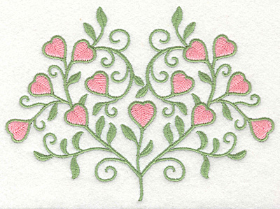 Embroidery Design: Fancy Heart Vine Plant6.46w X 4.66h