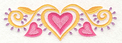 Embroidery Design: Heart Motif 1 Large5.00w X 1.65h