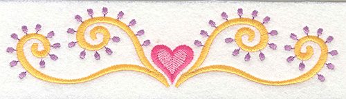 Embroidery Design: Heart Motif 3 Large6.65w X 1.62h