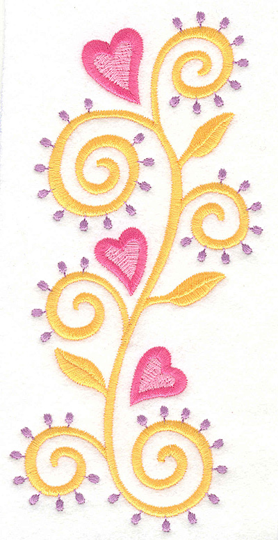 Embroidery Design: Heart Motif 4 Large3.28w X 7.00h