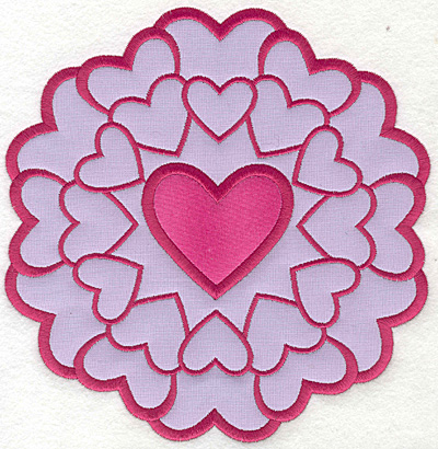 Embroidery Design: Heart Circle Large applique7.29w X 7.53h