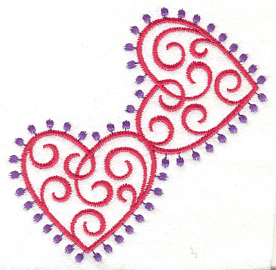 Embroidery Design: Fashion Hearts Corner4.13w X 4.12h