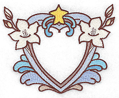 Embroidery Design: Heart with lilies large 4.96w X 3.96h