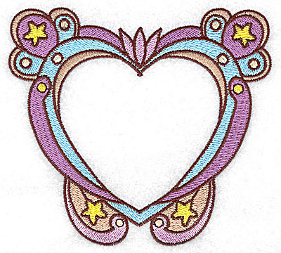 Embroidery Design: Heart with stars large 4.96w X 4.51h