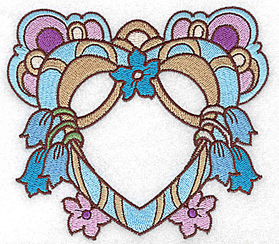 Embroidery Design: Heart with tulips and blossoms large 4.94w X 4.37h