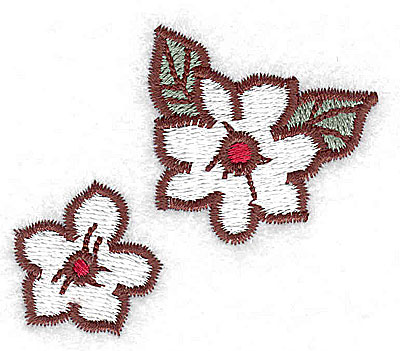 Embroidery Design: Double blossoms 2.34w X 2.01h