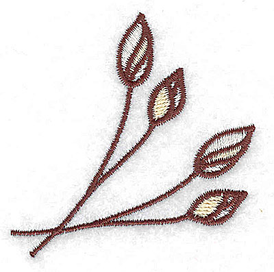 Embroidery Design: Floral buds 2.35w X 2.46h