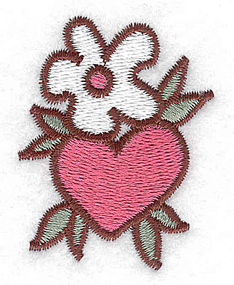 Embroidery Design: Blossom with heart 1.56w X 2.02h