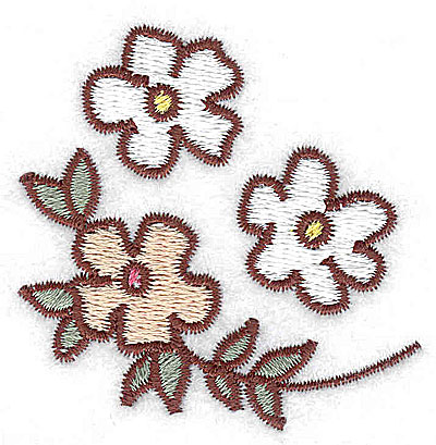 Embroidery Design: Blossom trio 2.23w X 2.24h
