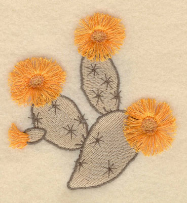 Embroidery Design: Prickly Pear Cactus fringe 3.57w X 3.84h
