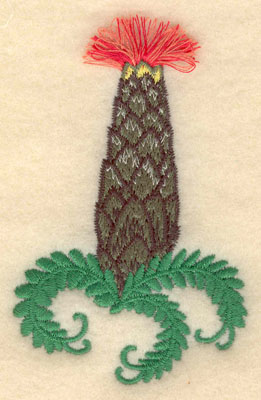Embroidery Design: Flowering Cactus 2 fringe2.44w X 3.71h