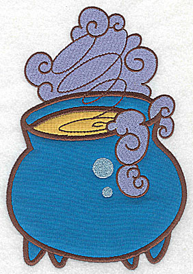 Embroidery Design: Witches cauldron double applique 6.92w X 4.78h